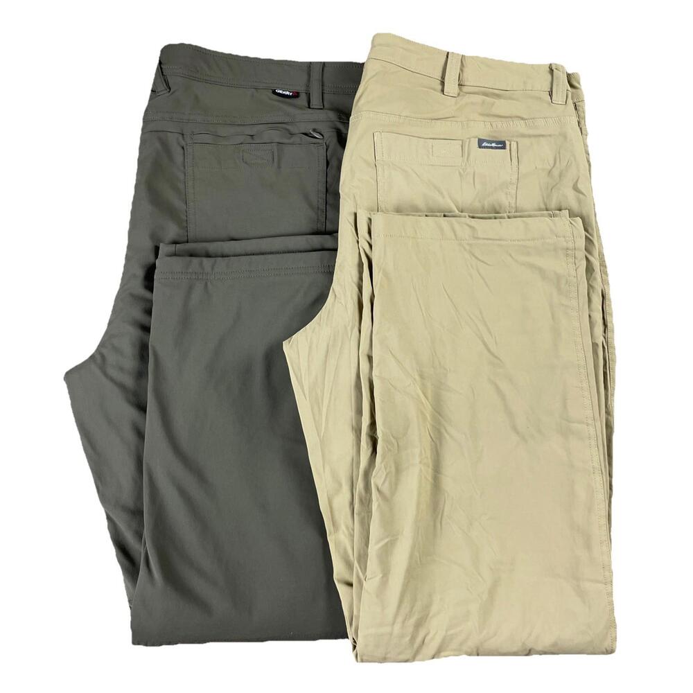 Lot 2 Eddie Bauer Nylon Waffle Knit Lined Thermal Winter Pants Men's 40 X 30-32